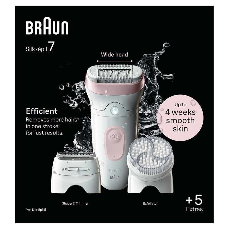 Silk-épil 7, SE7-060, Epilator For Easy Hair Removal, Lasting Smooth Skin,40 minutes