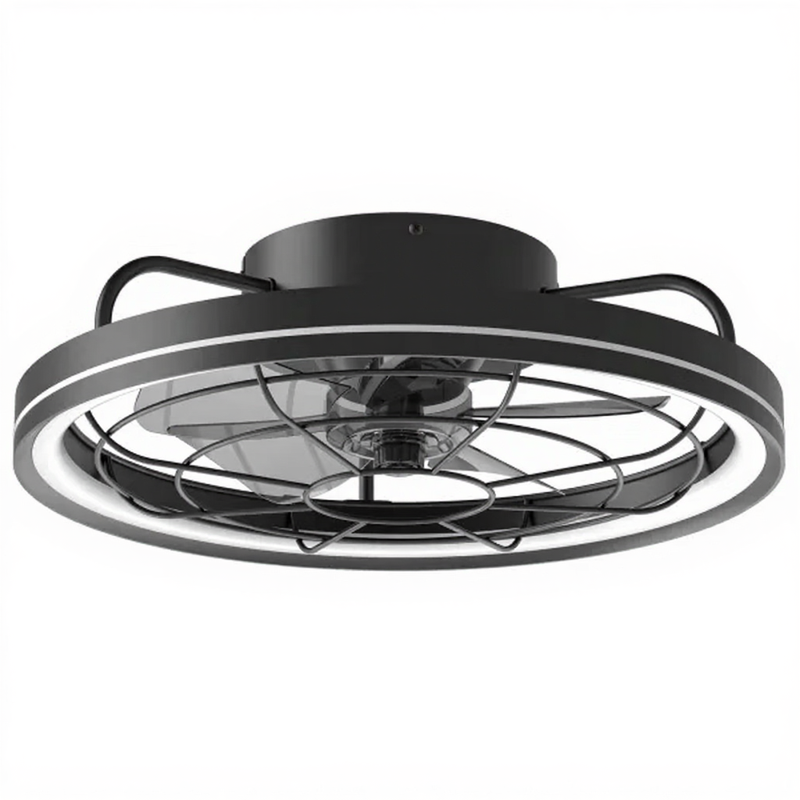 Aigostar plafondventilator met licht, 49,5 cm, 5 bladen, 6 snelheden, zwart