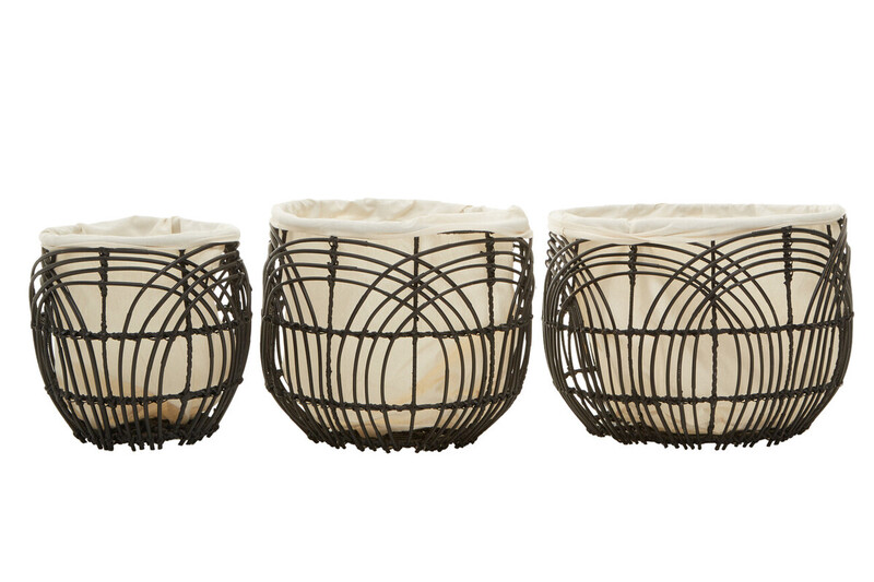 Set Of 3 Rattan Baskets