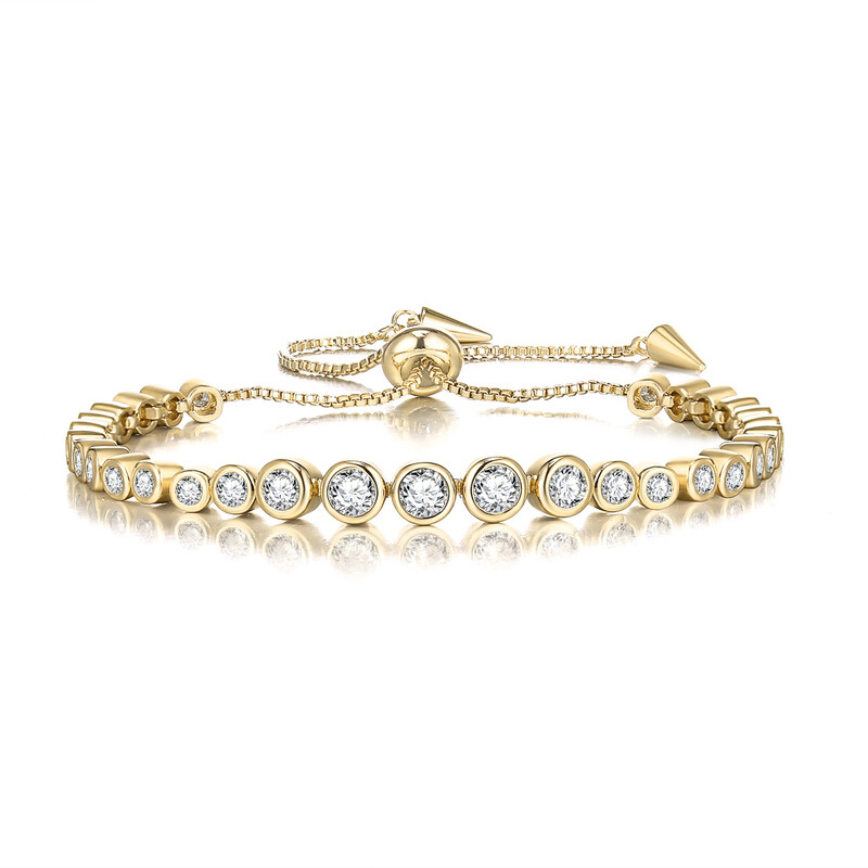 Gold Plated Classic Tennis Bracelet with 2–4mm Cubic Zirconia