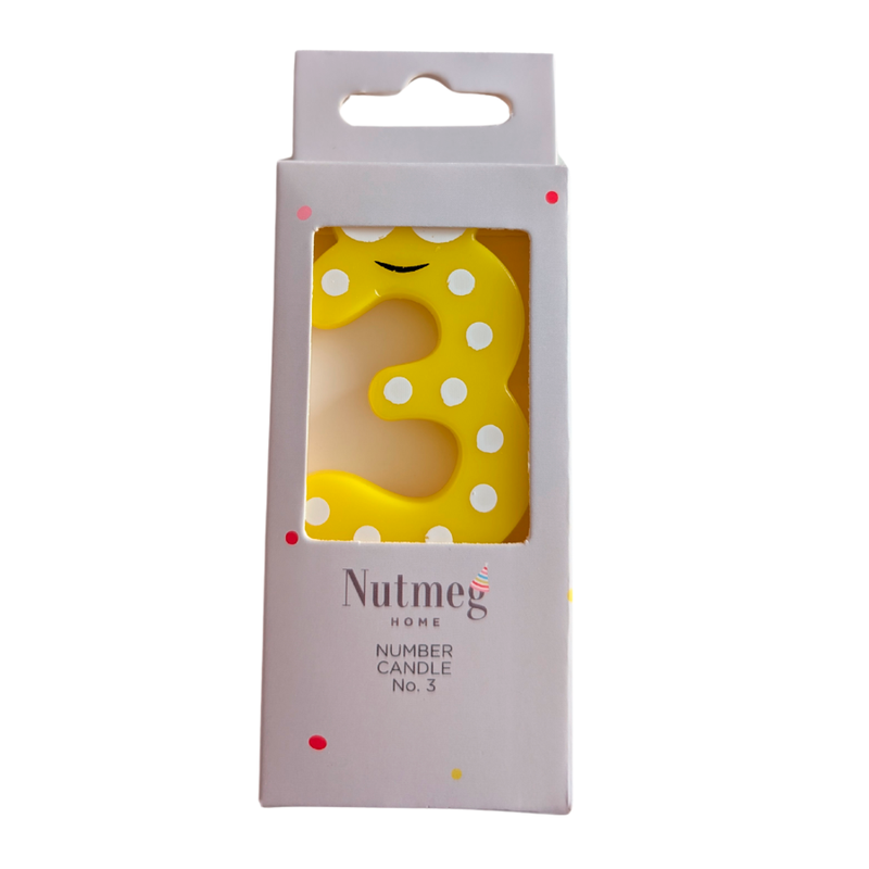 Cake Candle Animal Number 3 Yellow