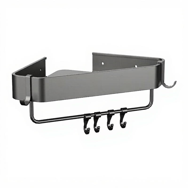 J.ZAO aluminium doucherek zonder boren voor de badkamer - verdikt en vergroot - driehoekig mandrek voor badkameropslag, toilet en badkamer