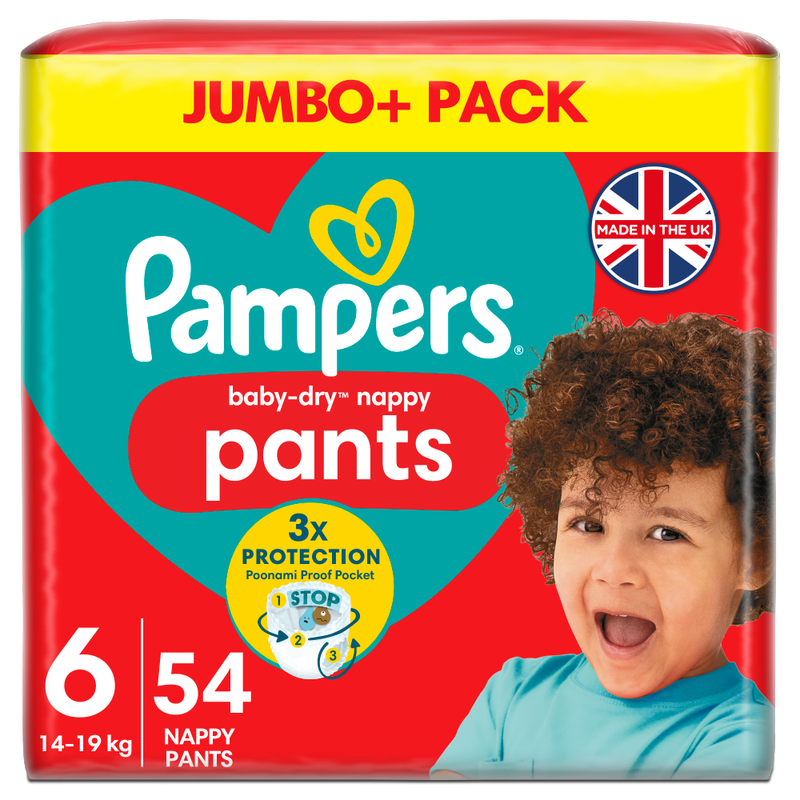 Baby-Dry Nappy Pants Size 6 54 Pack Jumbo+ Pack