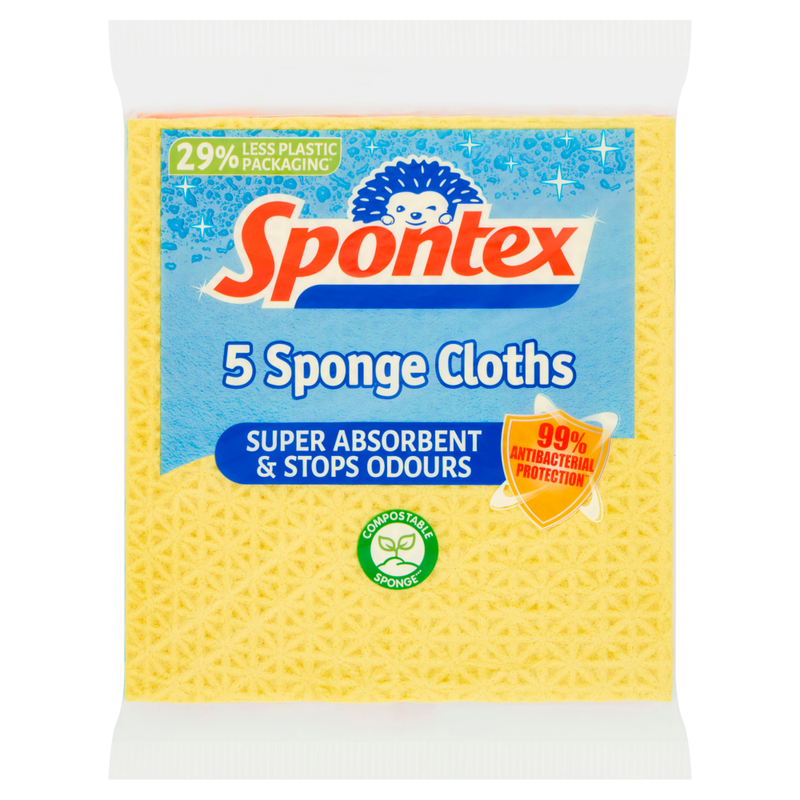 Spontex Sponge Cloths, 5 Per Pack