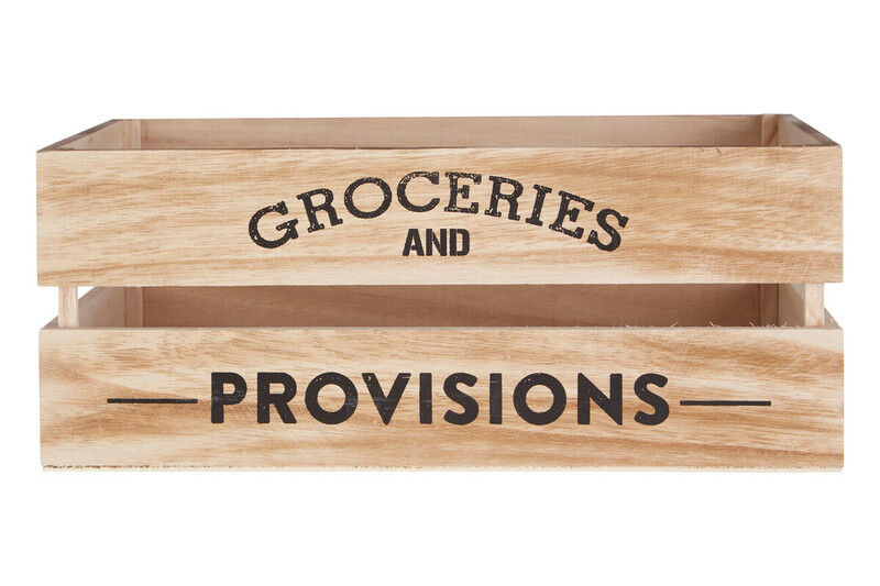 Naresso Natural Wood Groceries and Provisions Crate