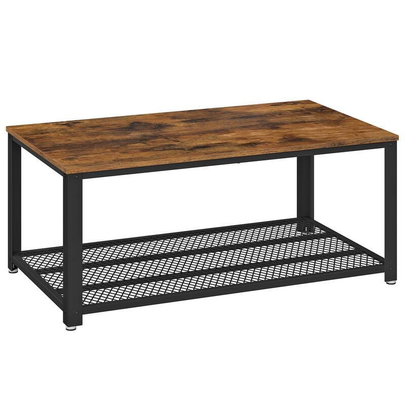Coffee Table Rectangle Rustic Brown/Black