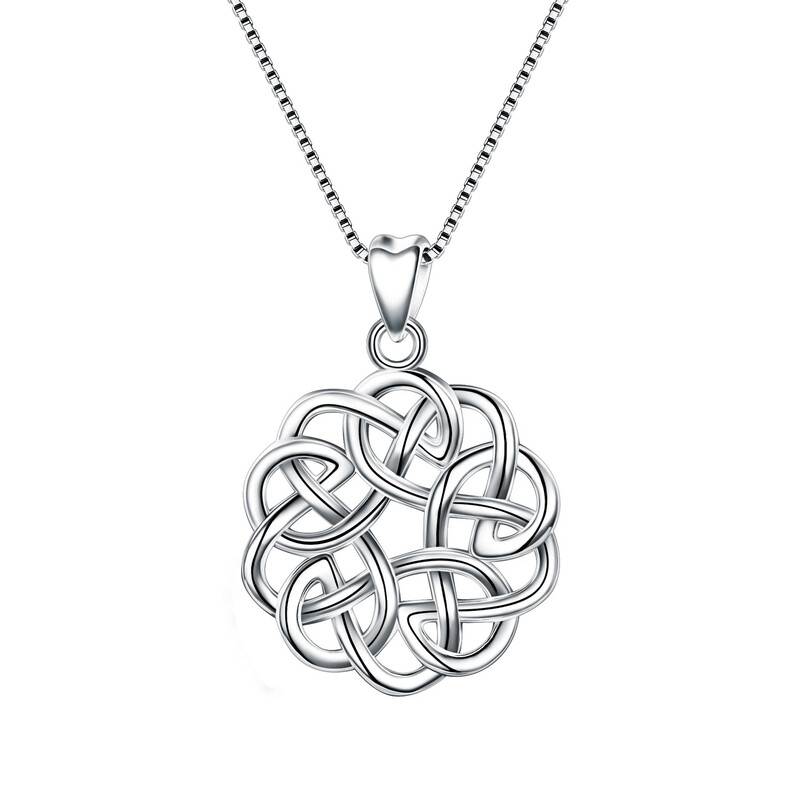 Vintage Good Luck Round Shape Celtic Knot Pendant Necklace