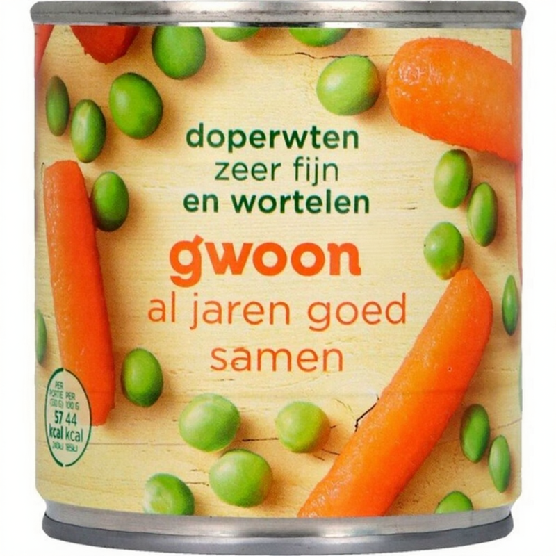 G'woon Zeer Fijne Erwten&Wortelen - 400 g