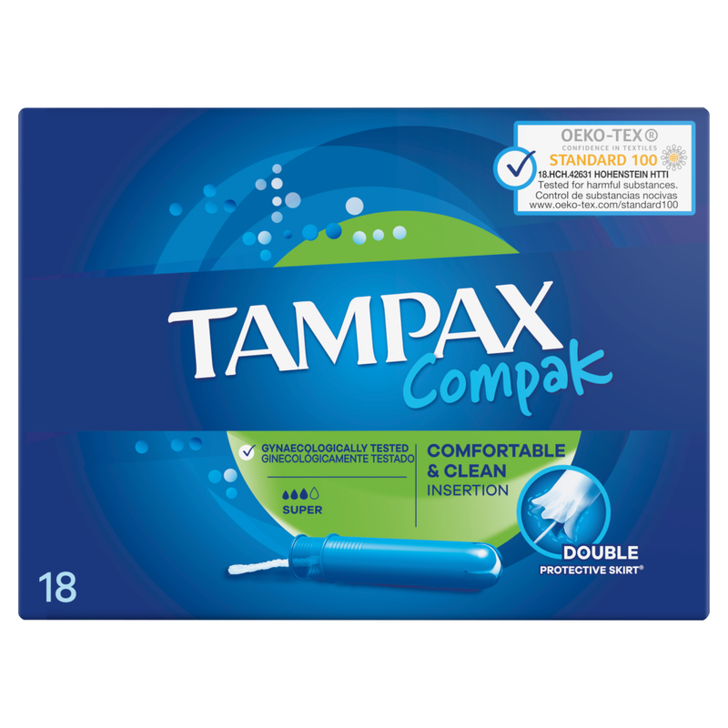 Compak Super Tampons With Applicator 18Pads