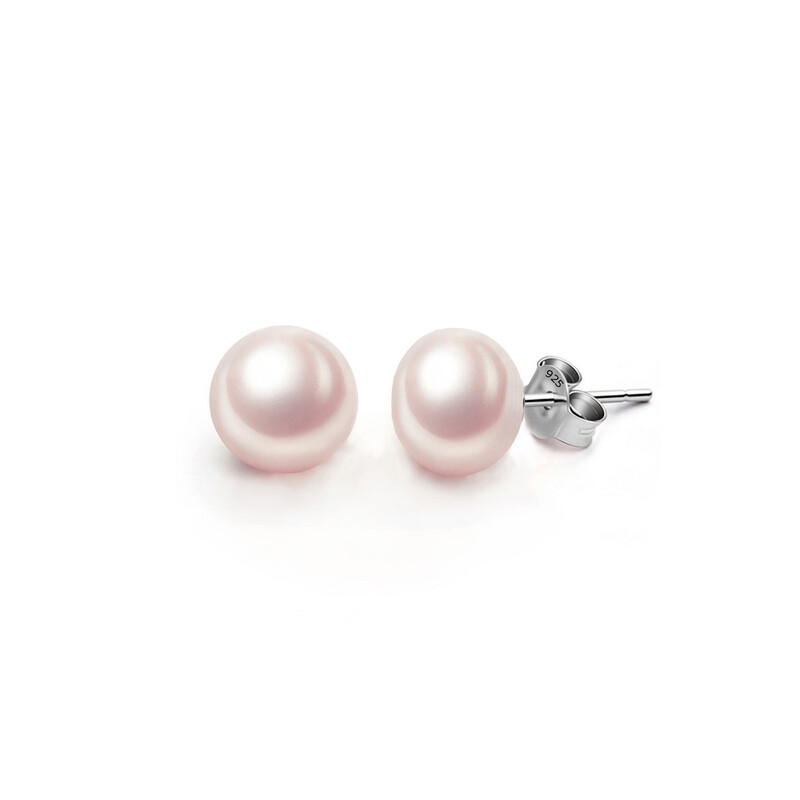 6mm Pink Freshwater Cultured Pearl Stud Earrings
