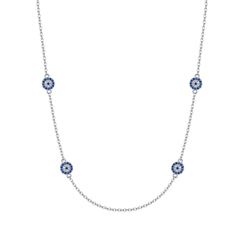 Evil Eye Necklace Choker Cubic Zirconia