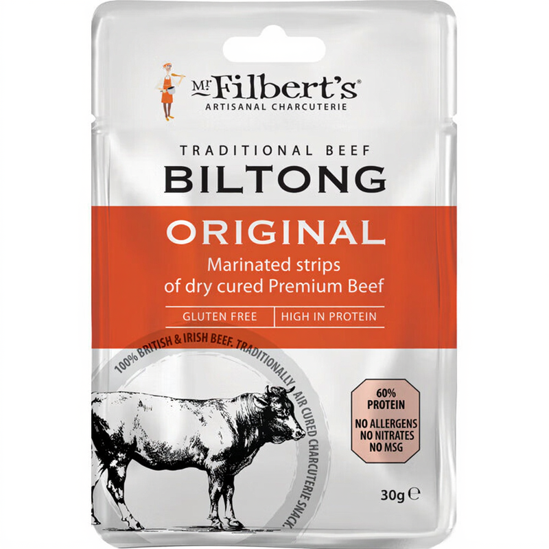 Mr Filbert's Pink/Black Biltong Original 30G