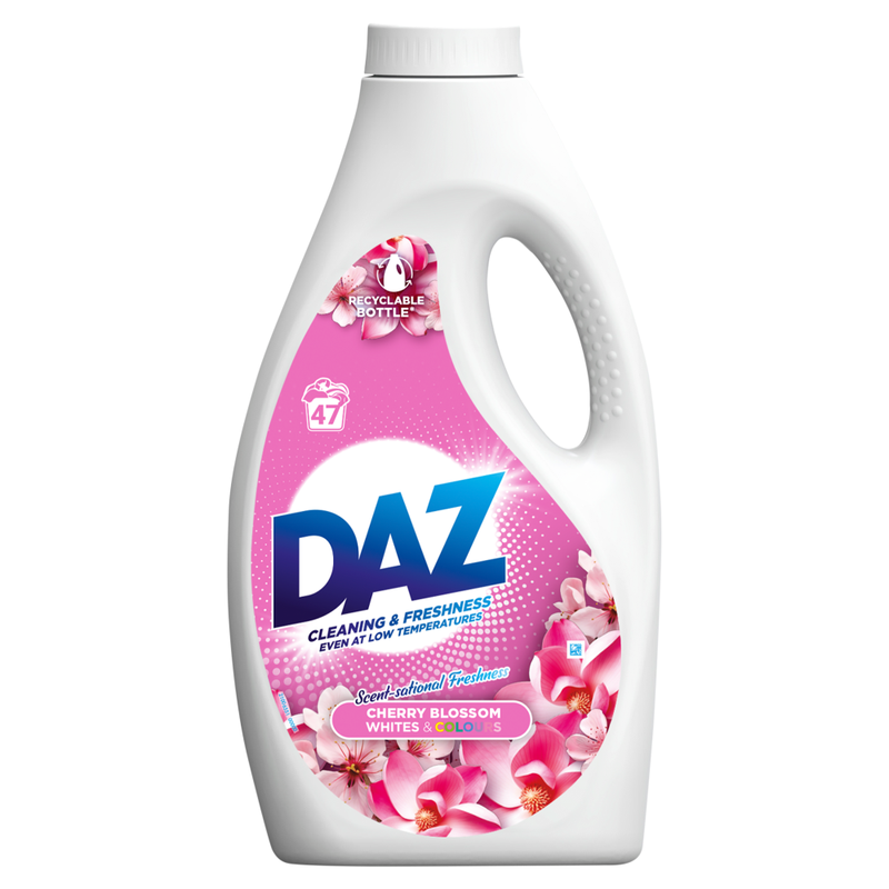 Daz Liquid Laundry Detergent, Cherry Blossom, Whites & Colours, 47 Washes, 1.551L