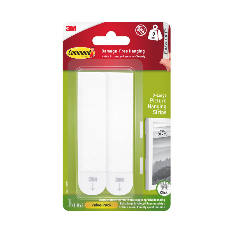 3M Command Picture Hanging Strips 17217-8UKN, White, Extra Large, for Heavyweight Ite