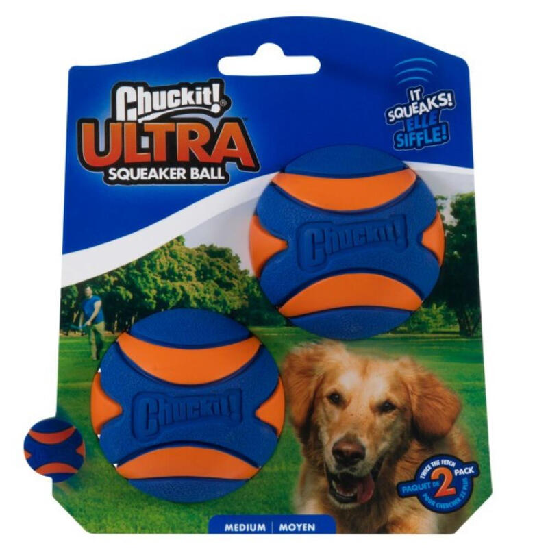 Ultra Squeaker Ball Medium (2Pk) 6.5cm