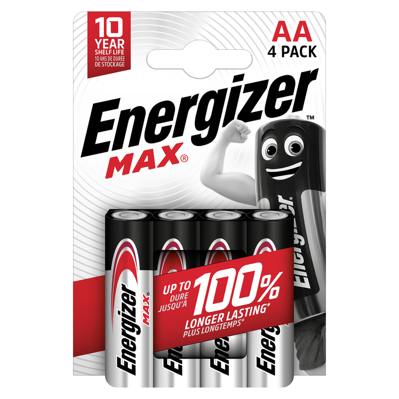 AA Max Alkaline Batteries – Pack of 4