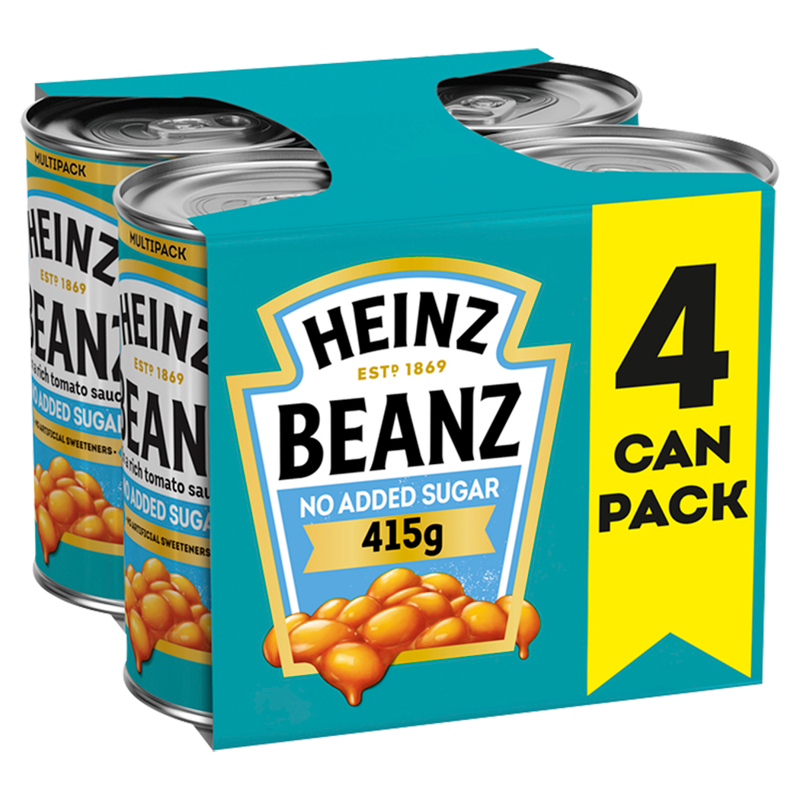 Beanz No Sugar Added 4 x 415g