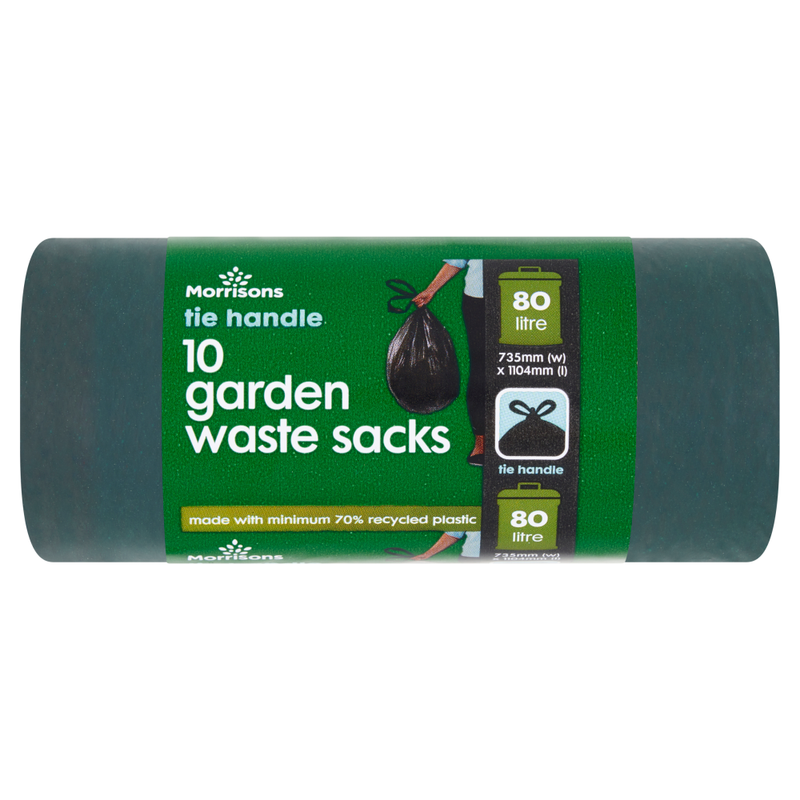 10 Tie Handle Garden Waste Sacks 80l
