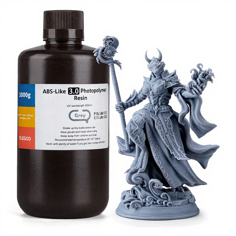 ELEGOO ABS-achtige 3.0 3D-printerhars 1000 g, zeer nauwkeurige printresin, verbeterde sterkte en taaiheid, 405 nm LCD UV-uitharding voor MSLA/LCD/DLP