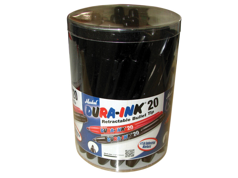 DURA-INK® 20 Retractable Markers Black 24 Pack