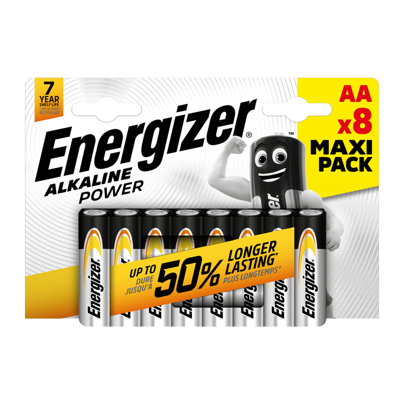 AA Power Alkaline Batteries – Pack of 8