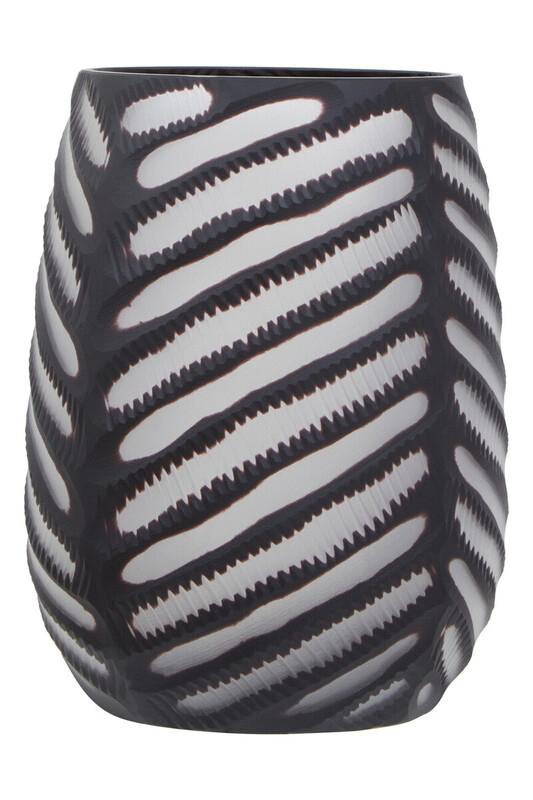 Vase Hessa Chevron Grey Large