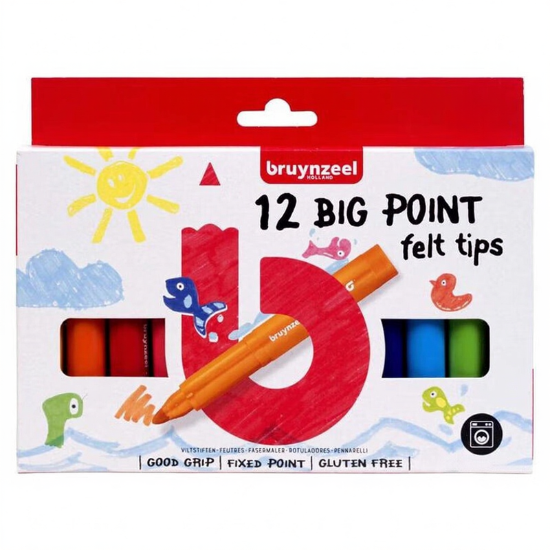 BRUYNZEEL Filzstifte Big Point 12 Stk. 4+