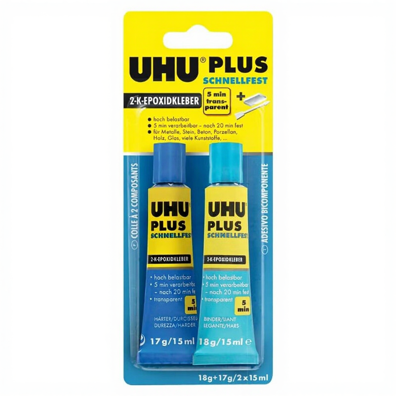 UHU Plus Schnell 2-Komponenten-Kleber transparent 35g