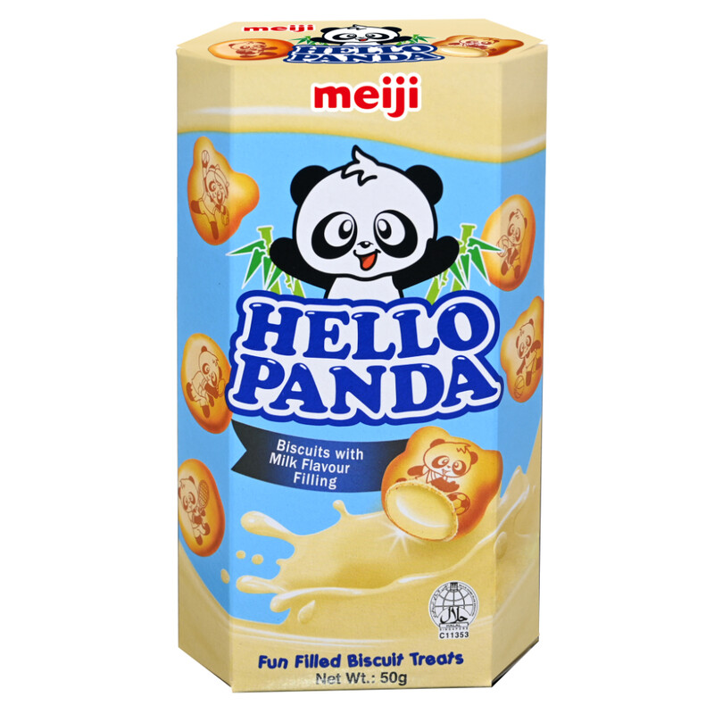 Meiji Hello Panda Biscuits With Milk Flavoured Filling 50G
