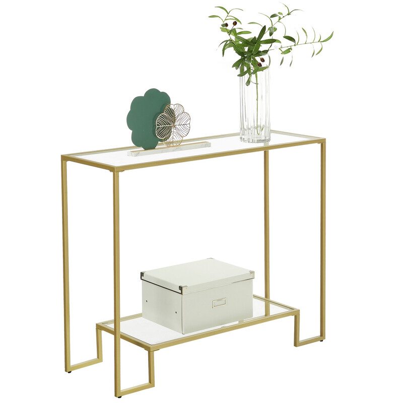 Console Table 1 Shelf Glass/Gold