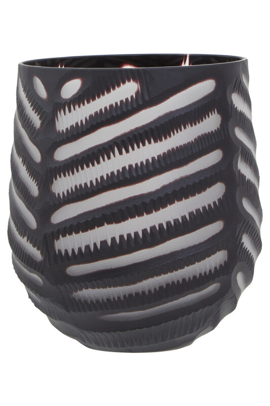 Vase Hessa Chevron Grey Small