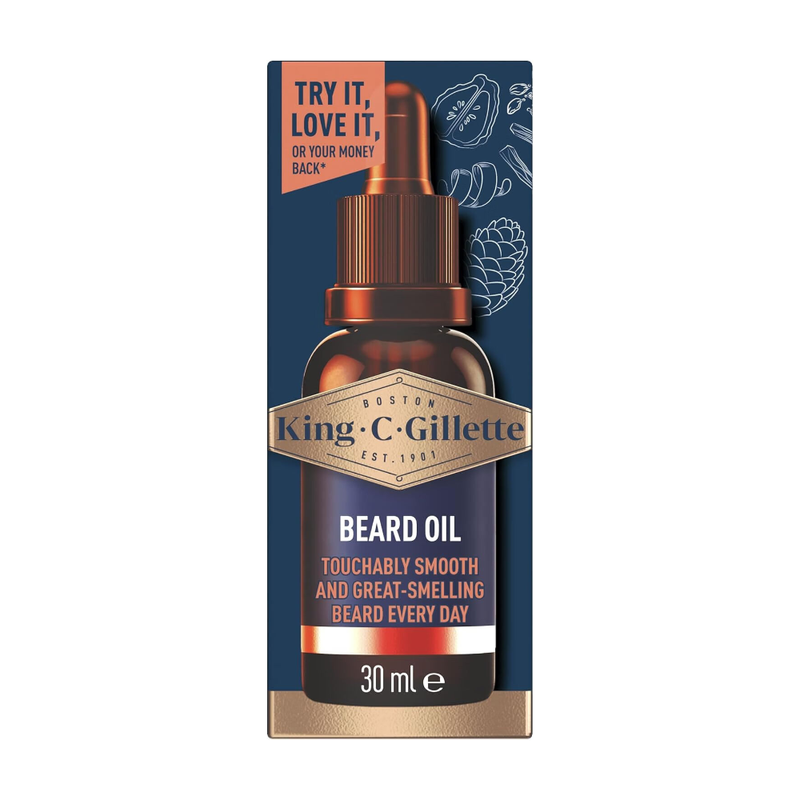 King C Gillette Beard Oil Infused With Signature Scent Plant-Based Ingredients 30ml