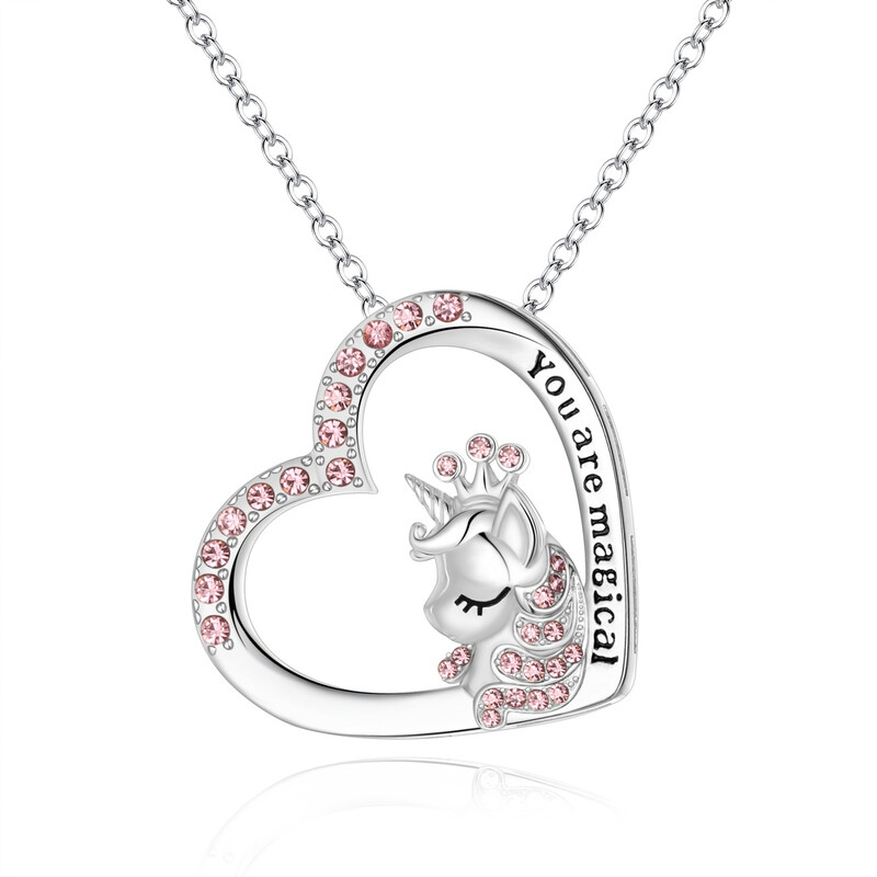 "You are Magical" Unicorn Heart Necklace