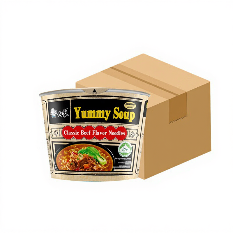 【Halal Food】Bai Xiang Klassieke Rundvlees Noedelsoep 12*105 g (Hele Doos)