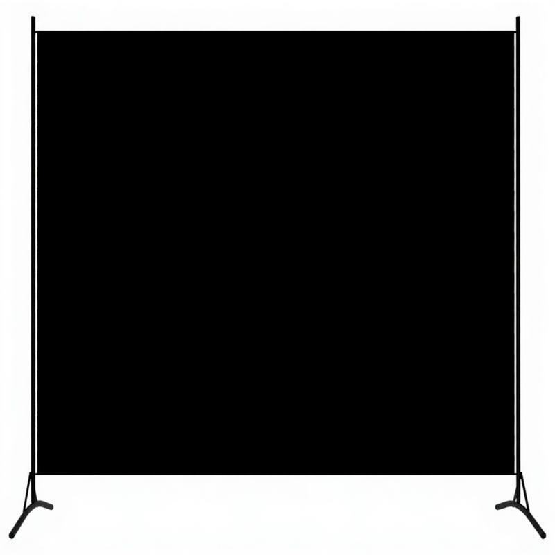 vidaXL Raumtrenner mit 1 Panel 175 × 180 cm Schwarz