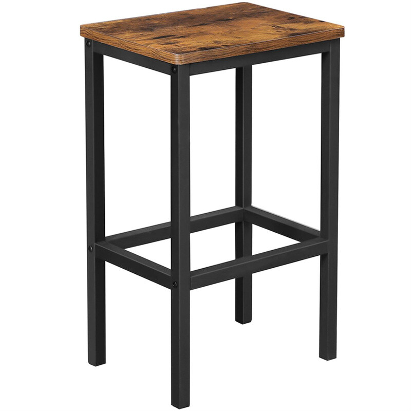 Bar Stools Rustic Brown/Black 2pcs