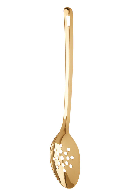 Gold Finish Slotted Spoon
