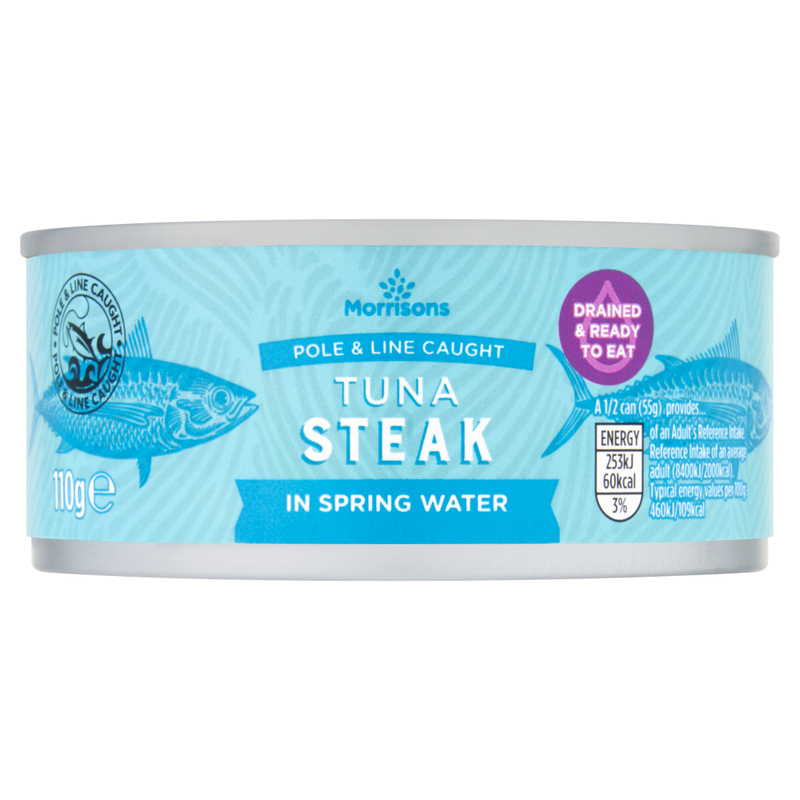 Drained Tuna Steaks With Spring Water 110g