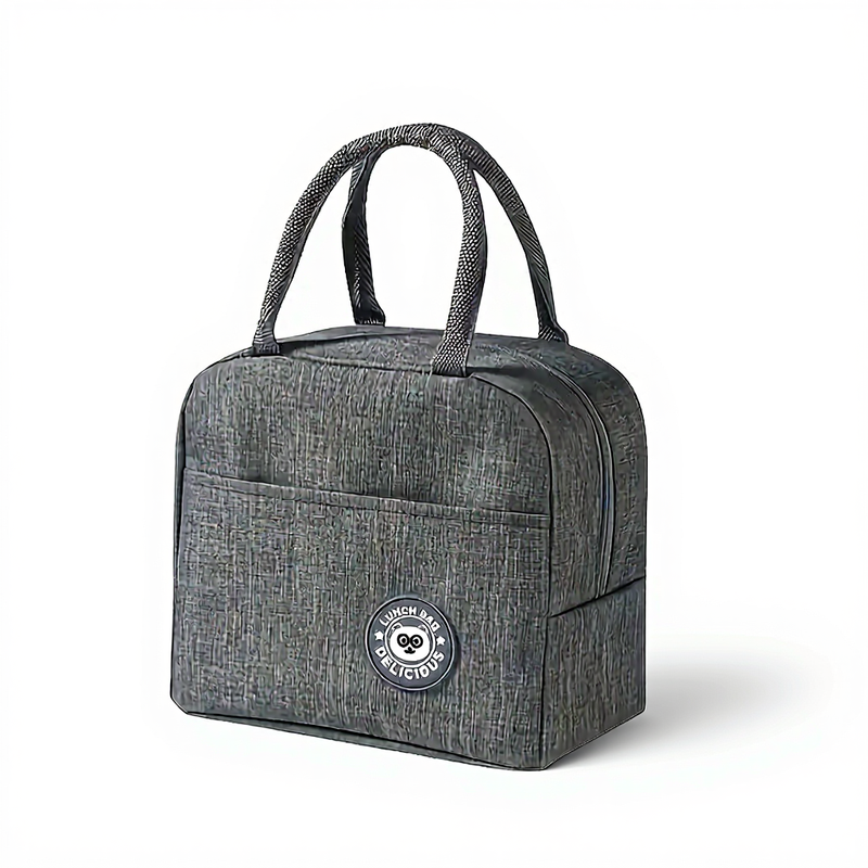 Cartoon-Einkaufstasche (Lunchbox für Studenten, Isoliertasche) – grau