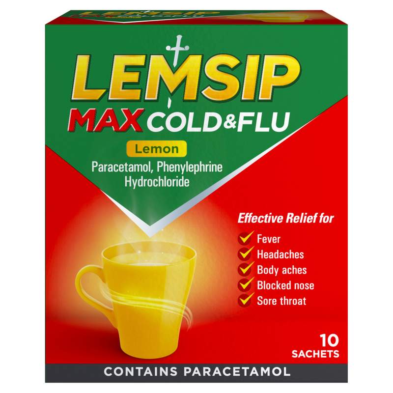 Max Cold and Flu Drink Lemon Flavour - 10 Sachets