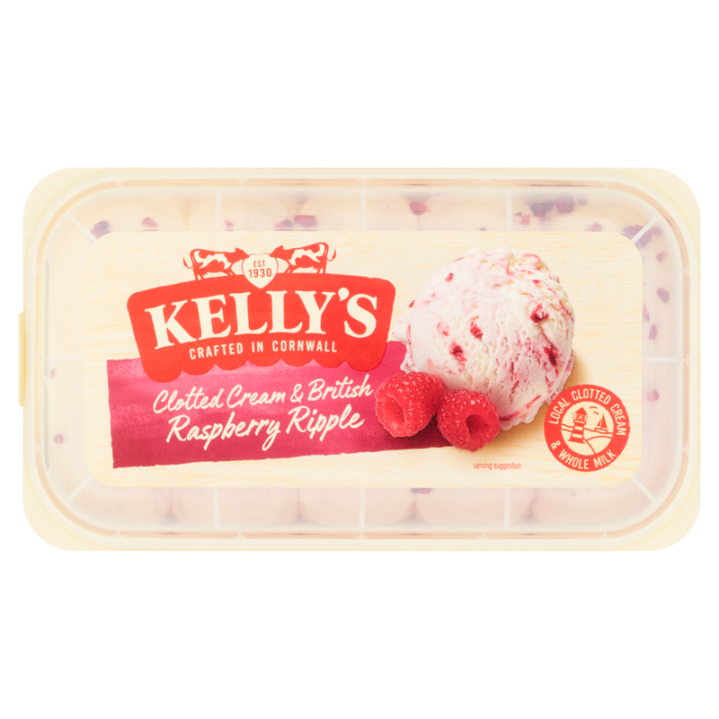 Kellys Clotted Cream & British Raspberry Ice Cream 950ml