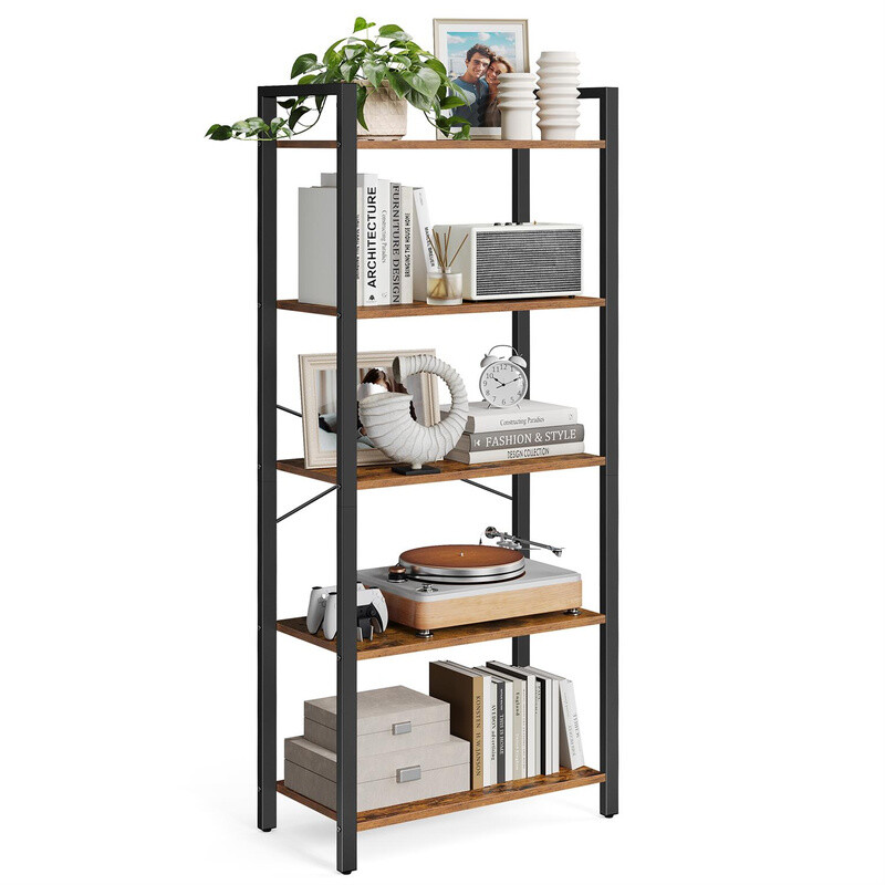 Vasagle Bookcase 5 Shelves Rustic Brown/Black