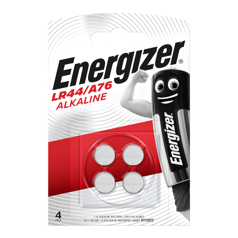 LR44 / A76 Alkaline Button Batteries – Pack of 4