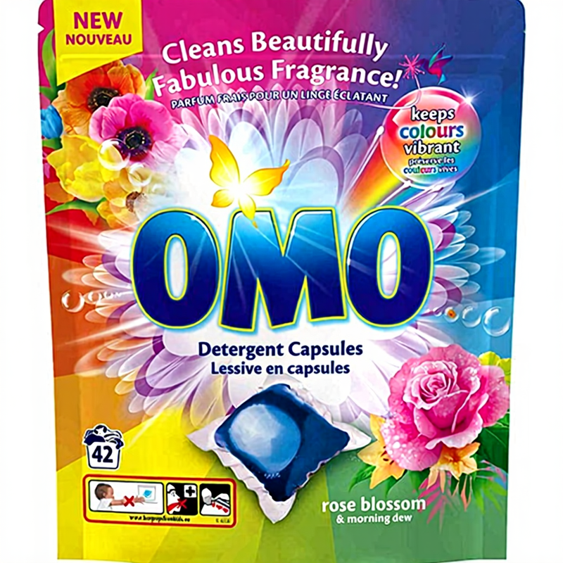 OMO Alles-in-1 wascapsules Rozenbloesem 42 stuks