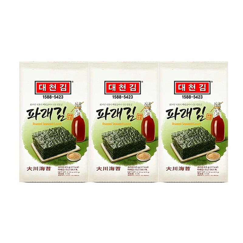Daechun Seasoned Seaweed Dosirak (Green) 3 Pack