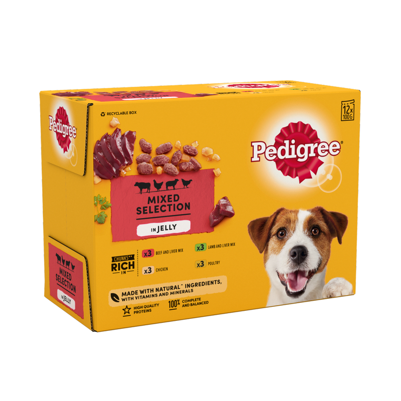 Adult Wet Dog Food Pouches Mixed in Jelly 12 x 100g