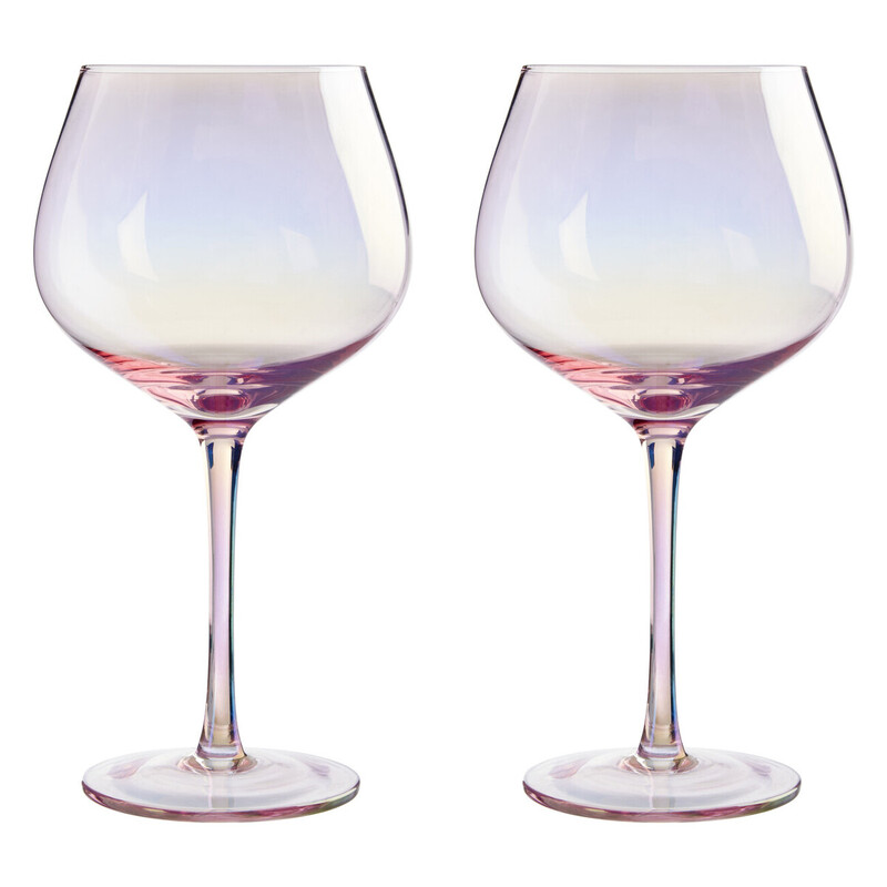 Frosted Deco Set Of 2 Gin Glasses