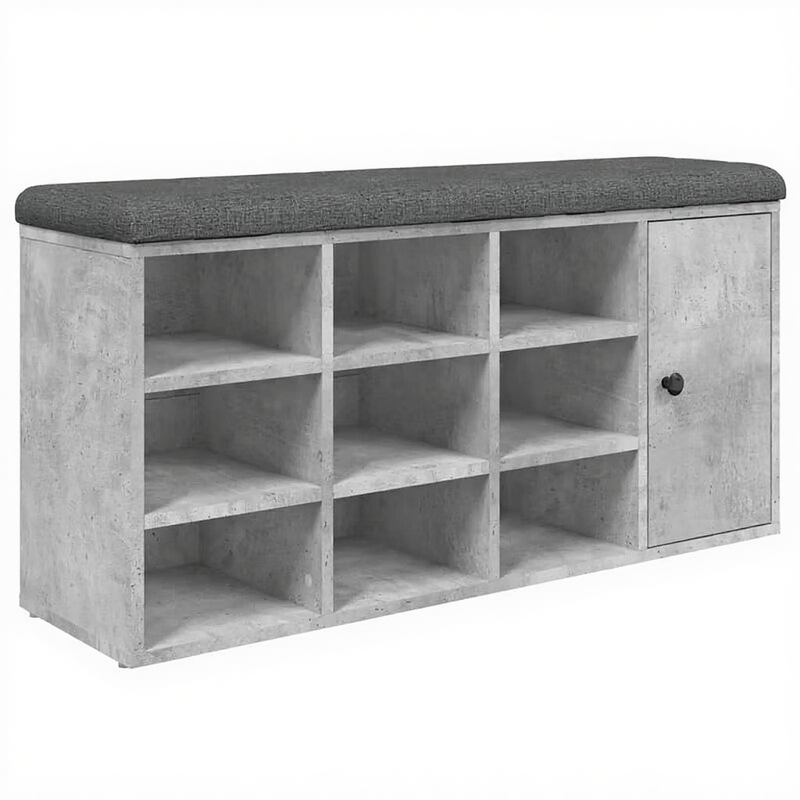 vidaXL Banc à chaussures 102x32x50 cm Bois traité Gris béton