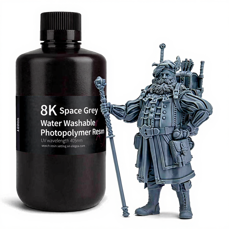 Résine lavable à l'eau Elegoo 8K 1 kg - Gris Spatial