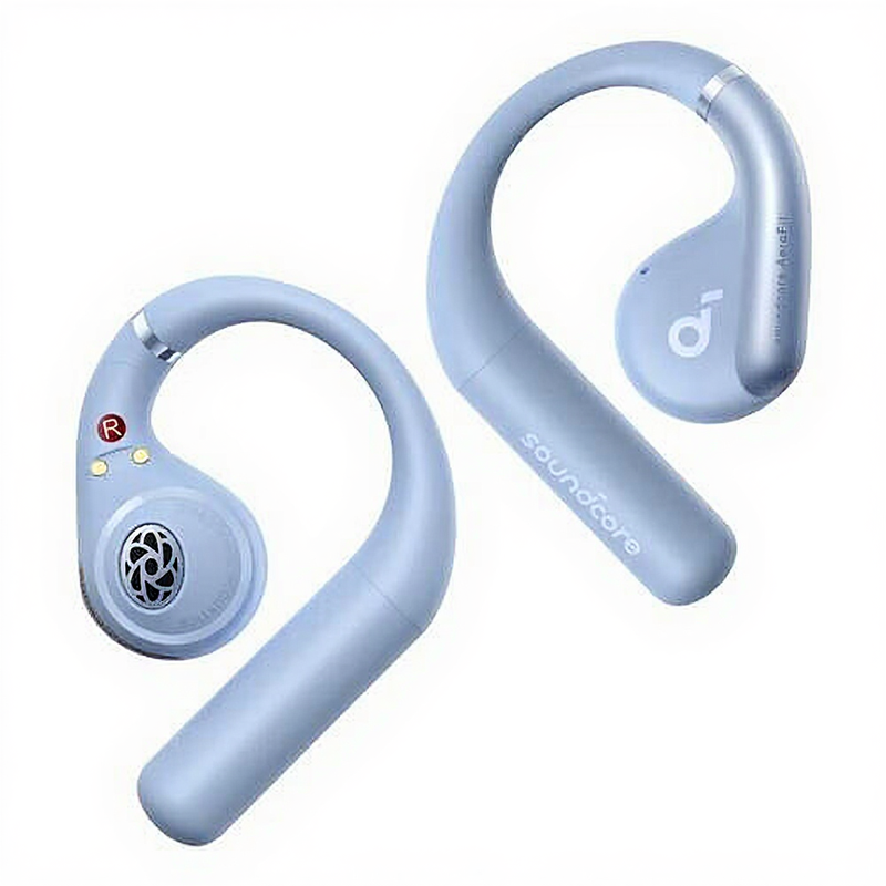 Soundcore AeroFit Wireless Headset with Ear Hook for Calls, Music, Sports and Everyday Use, Light Blue